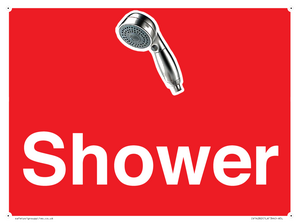 Shower Dementia Friendly Sign Red